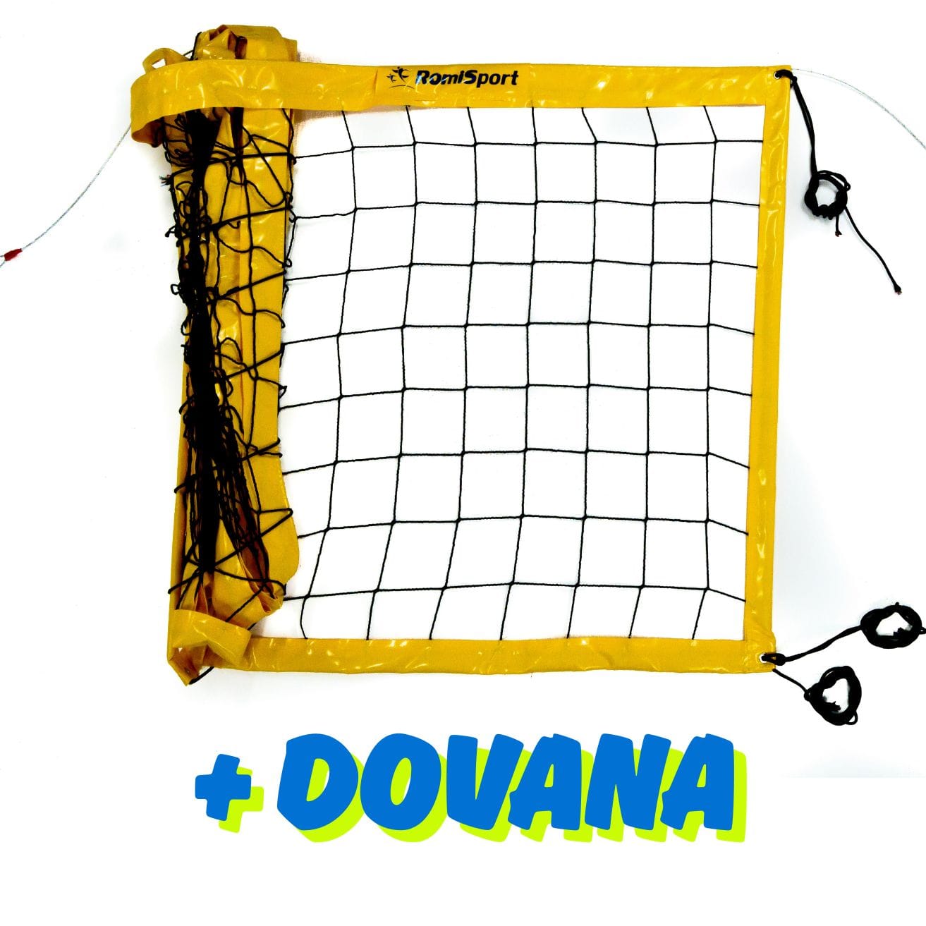 Profesionalus tinklinio tinklas su geltona PCV juosta + dovana